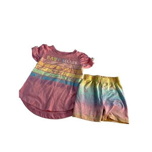 Pinkfong Baby Shark Girls Short Set Multicolored Pink Size 2T